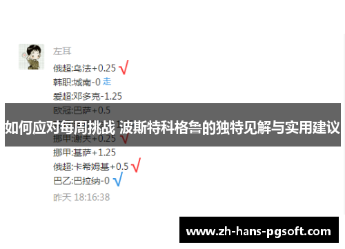 如何应对每周挑战 波斯特科格鲁的独特见解与实用建议